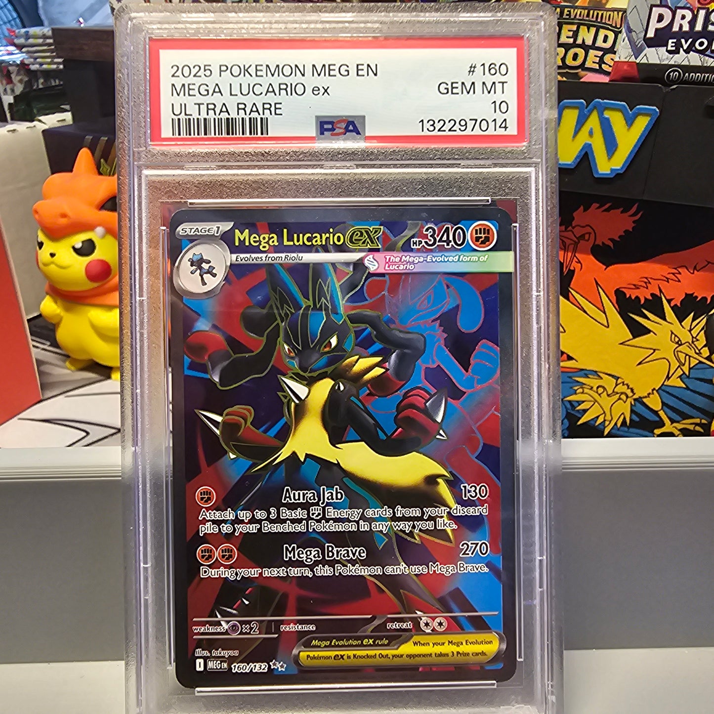 PSA 10 Mega Lucario ex - 160/132 - ME01: Mega Evolution (MEG)