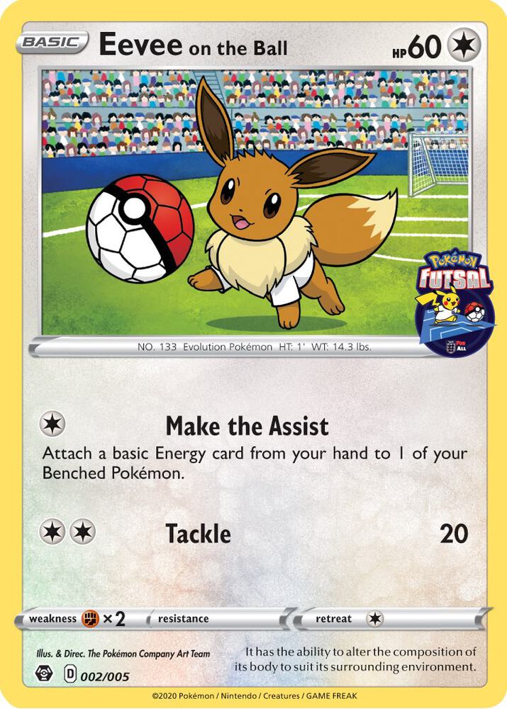Eevee on the Ball - 002/005 (Pokemon Futsal) - Miscellaneous Cards & Products (MCAP)