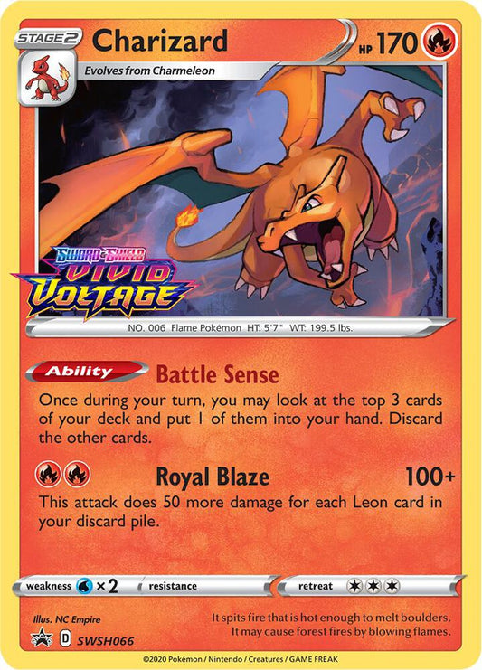 Charizard - SWSH066 NM (Prerelease) - SWSH: Sword & Shield Promo Cards (SWSD)